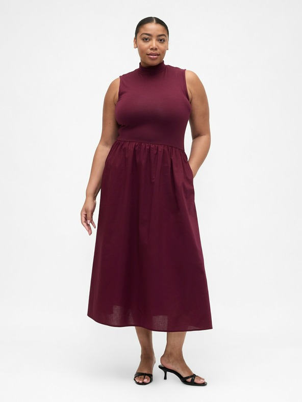GAP Damen-Maxikleid mit Popeline-Rock GAP