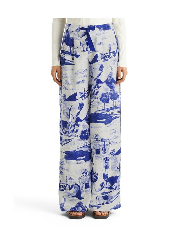 Scotch & Soda Blaue gemusterte Damenhosen Scotch & Soda Eleni