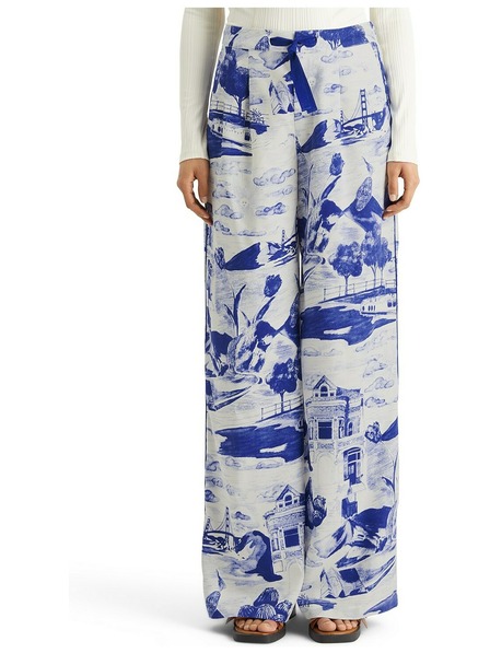 Scotch & Soda Blaue gemusterte Damenhosen Scotch & Soda Eleni