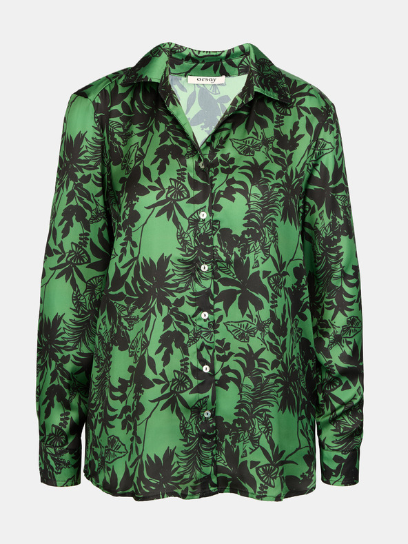 Orsay Grüne gemusterte Damenbluse ORSAY