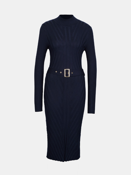 Orsay Dunkelblaues Damen-Midikleid mit Gürtel ORSAY