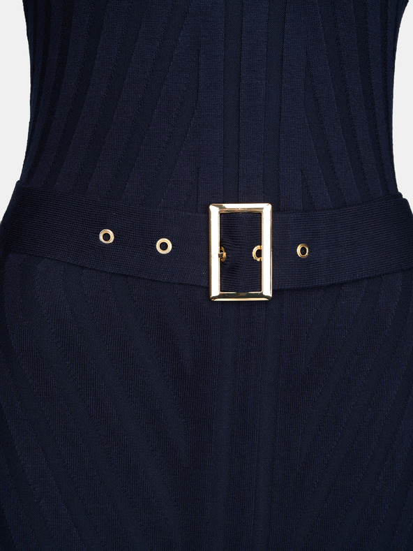 Orsay Dunkelblaues Damen-Midikleid mit Gürtel ORSAY