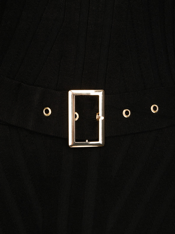 Orsay Schwarzes Damen-Midikleid mit Gürtel ORSAY