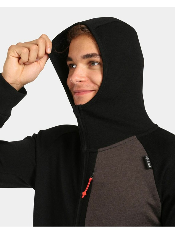 Kilpi Herren-Pullover aus Merinowolle mit Kapuze Kilpi MERINI-M Schwarz