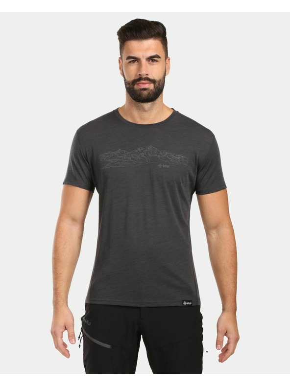 Kilpi Herren T-Shirt aus MERINO WOOL Kilpi SLOPER-M Dunkelgrau