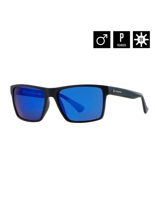 Horsefeathers Sonnenbrille Merlin - matt black/mirror blue