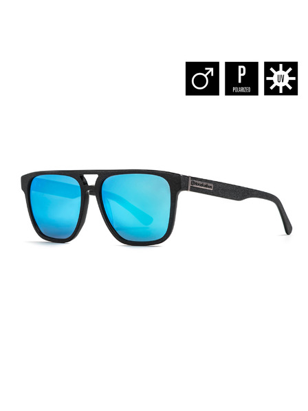 Horsefeathers Sonnenbrille Trigger - brushed black/mirror blue