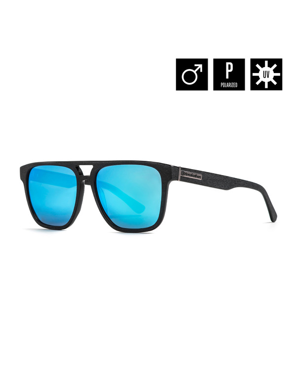 Horsefeathers Sonnenbrille Trigger - brushed black/mirror blue