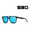 Horsefeathers Sonnenbrille Trigger - brushed black/mirror blue