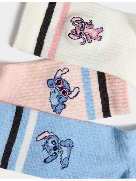 Marks & Spencer Lilo & Stitch™-Socken mit hohem Baumwollanteil, 3er-Set (Größe 6 klein – 7 groß) Marks & Spencer mehrfarbig
