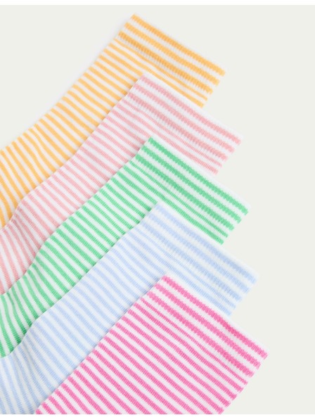Marks & Spencer Gestreifte Socken mit hohem Baumwollanteil, 5er-Set (Größe 6 klein – 7 groß) Marks & Spencer mehrfarbig