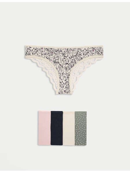 Marks & Spencer Bedruckte brasilianische Slips mit hohem Baumwollanteil Marks & Spencer grün