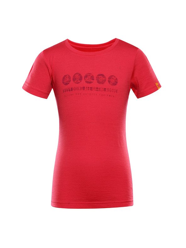 ALPINE PRO Kinder-T-Shirt aus Merinowolle ALPINE PRO MERENO 2 raspberry