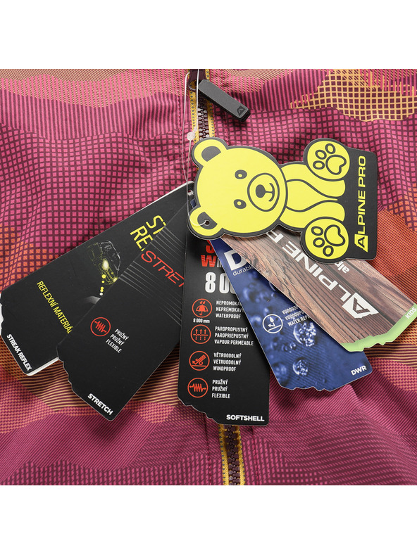 ALPINE PRO Kinder-Softshell-Jacke mit Membran ALPINE PRO EZORO fuchsia fedora Variante pa