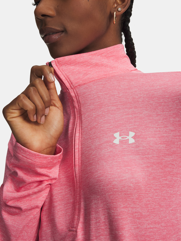 Under Armour Damen T-Shirt Under Armour Tech 1/2 Zip- Twist-PNK
