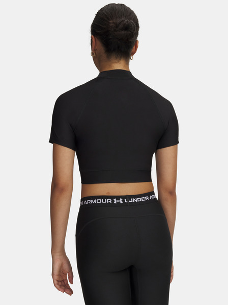 Under Armour Damen-Shirt Under Armour HeatGear Crop Mock SS-BLK