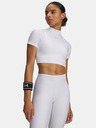 Under Armour Damen-Shirt Under Armour HeatGear Crop Mock SS-WHT
