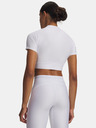 Under Armour Damen-Shirt Under Armour HeatGear Crop Mock SS-WHT