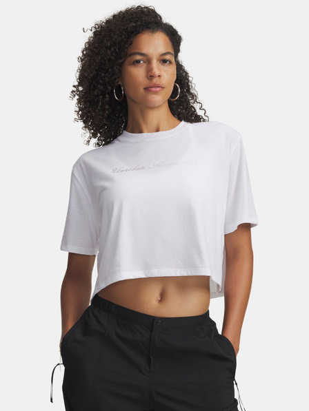 Under Armour Damen T-Shirt Under Armour UA W WM CROP SS-WHT
