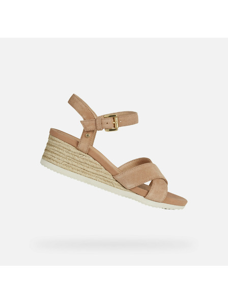 Geox Beige Damen-Sandalen Geox Ischia Corda