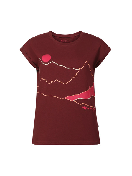 ALPINE PRO Damen T-Shirt aus knitterfreiem Material ALPINE PRO NOGERA winetasting Variante pa