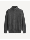Celio Dunkelgrauer Basic-Pullover Celio Vemilano