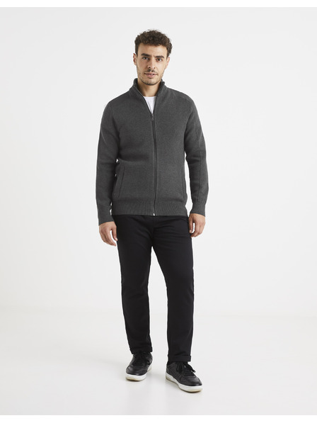 Celio Dunkelgrauer Basic-Pullover Celio Vemilano