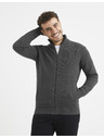 Celio Dunkelgrauer Basic-Pullover Celio Vemilano