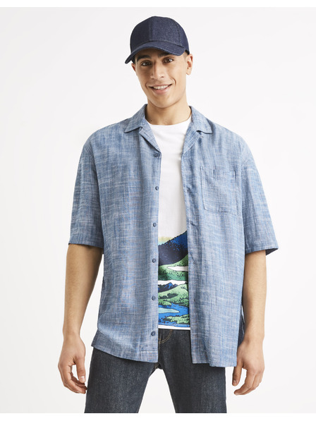 Celio Blau gestreiftes Herrenhemd Celio Tallinn