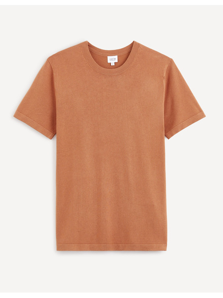 Celio Braunes Herren Basic-T-Shirt Celio Be1stee