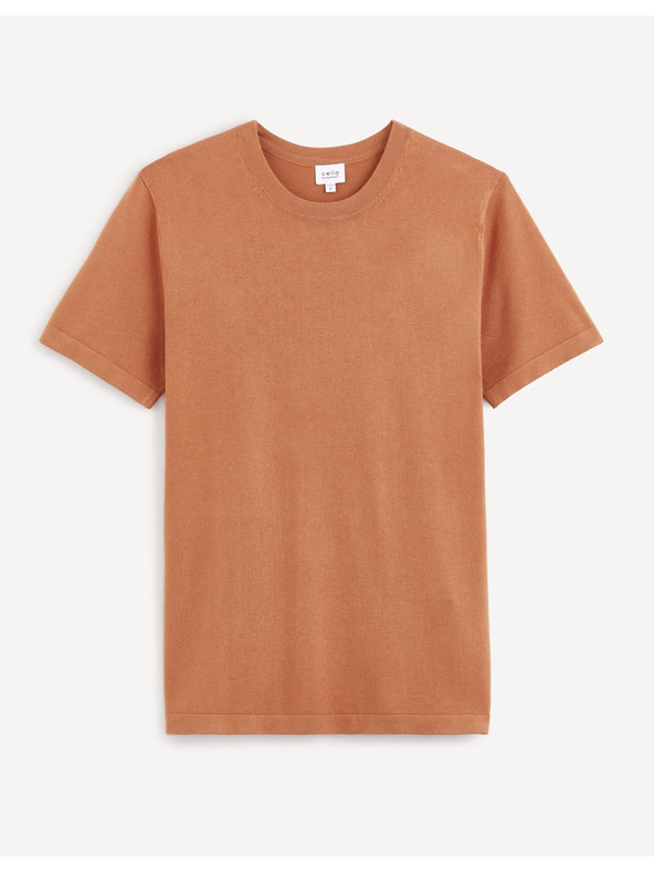 Celio Braunes Herren Basic-T-Shirt Celio Be1stee