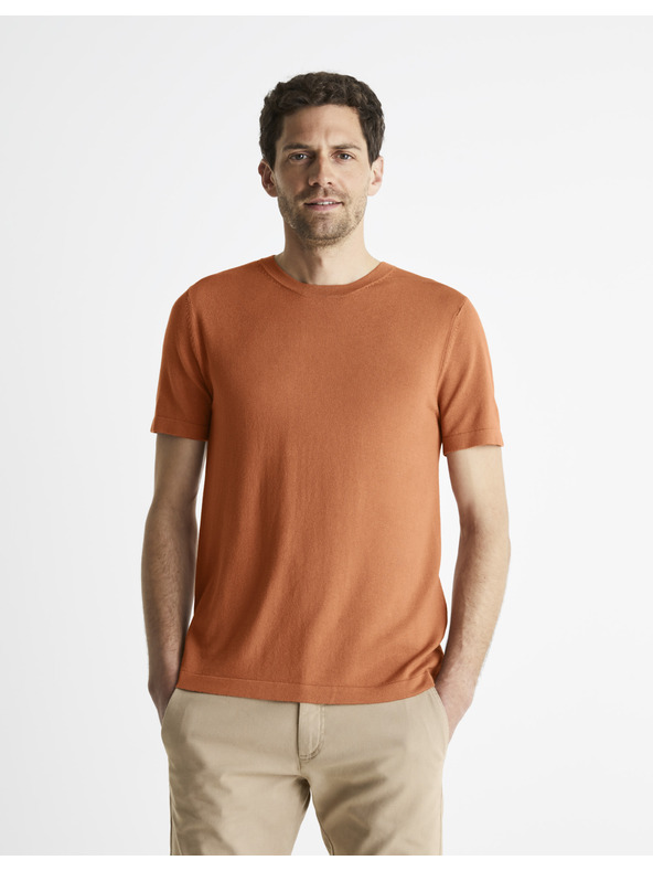 Celio Braunes Herren Basic-T-Shirt Celio Be1stee