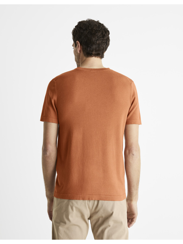 Celio Braunes Herren Basic-T-Shirt Celio Be1stee