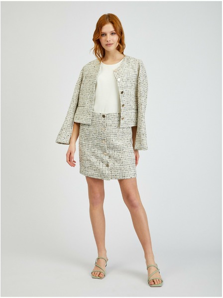 Orsay Beigefarbener Damen-Tweed-Rock ORSAY