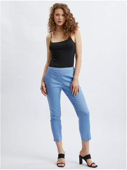 Orsay Blaue dreiviertellange Damen-Polka-Dot-Hose ORSAY