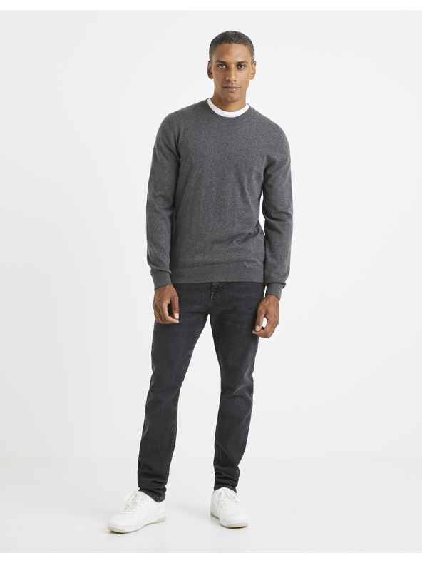 Celio Grauer Herren-Basic-Pullover Celio