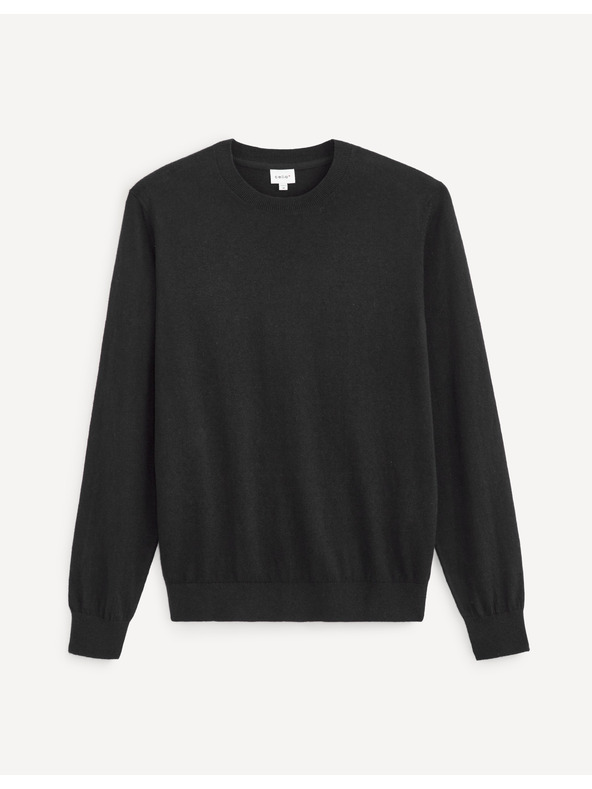 Celio Schwarzer Herren-Basic-Pullover Celio