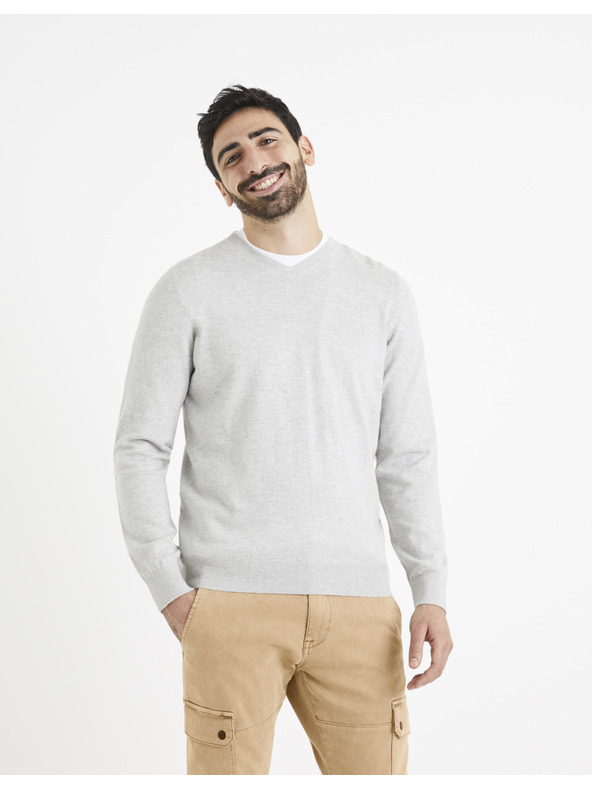 Celio Hellgrauer Pullover Celio Veviflex