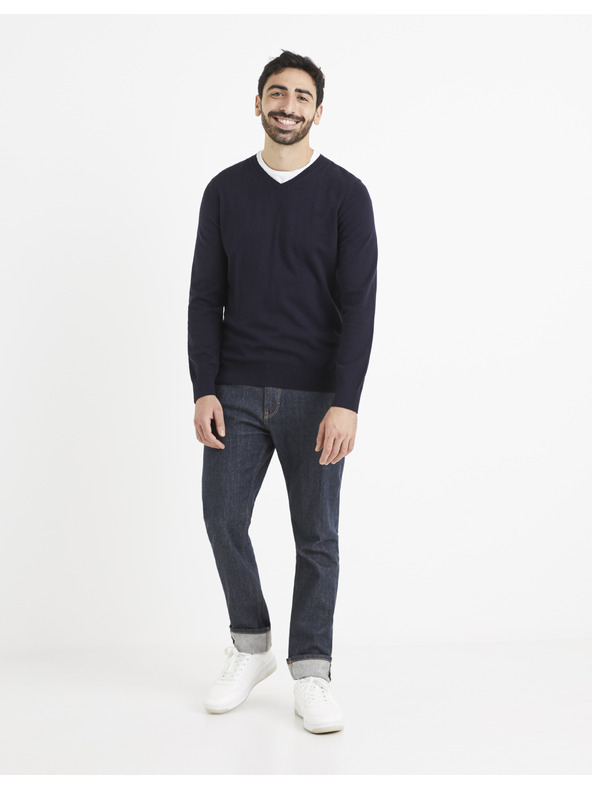 Celio Dunkelblauer Pullover Celio Veviflex