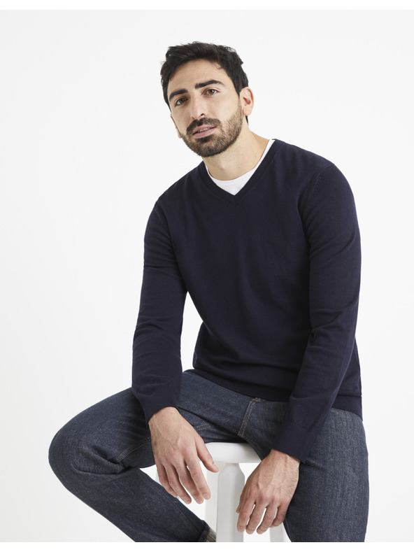 Celio Dunkelblauer Pullover Celio Veviflex