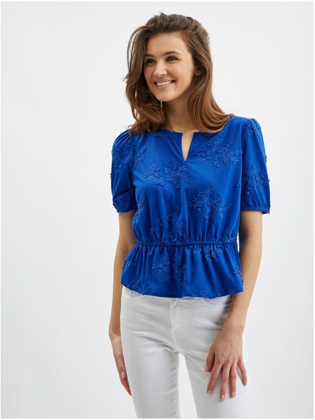 Orsay Blaue geblümte Bluse ORSAY