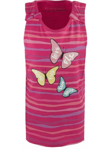ALPINE PRO Dunkelrosa gemustertes Tank-Top für Mädchen ALPINE PRO Holso