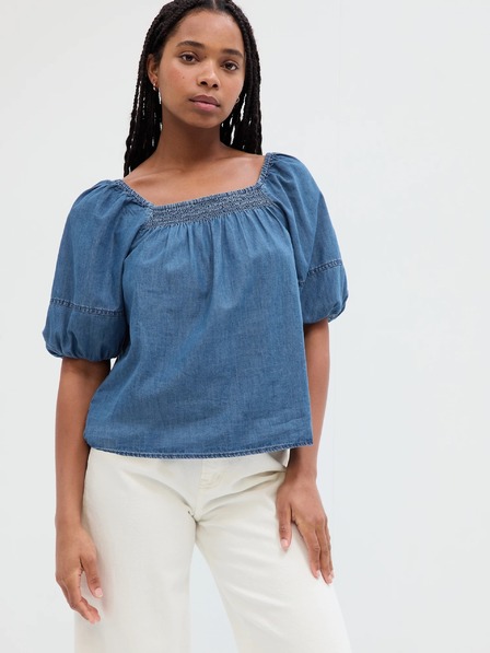GAP Jeansbluse mit Ballonärmeln GAP