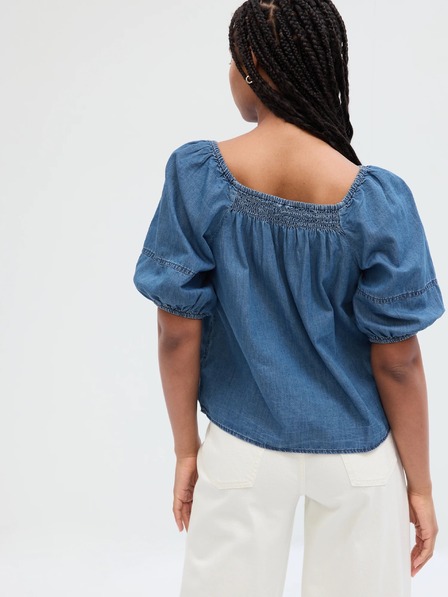 GAP Jeansbluse mit Ballonärmeln GAP