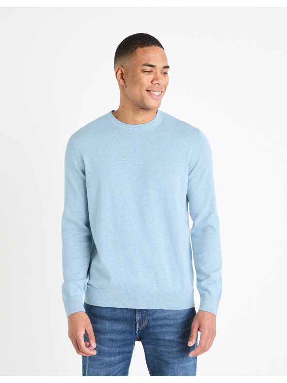 Celio Hellblauer Herren-Basic-Pullover Celio Decoton