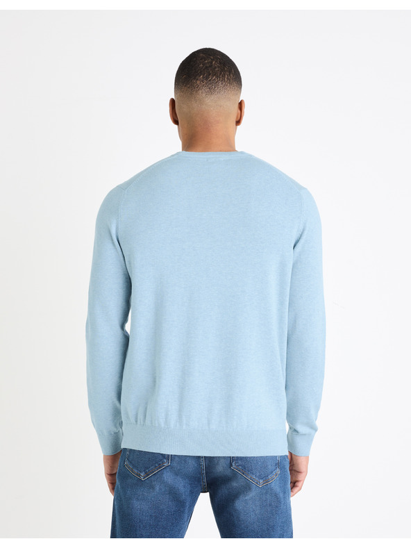 Celio Hellblauer Herren-Basic-Pullover Celio Decoton