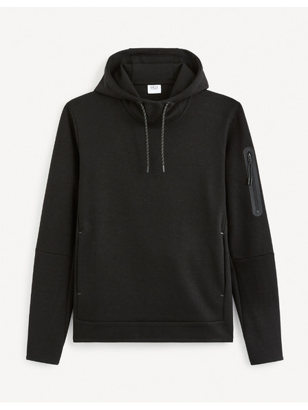 Celio Schwarzer Herren-Kapuzenpullover Celio Geyokecap