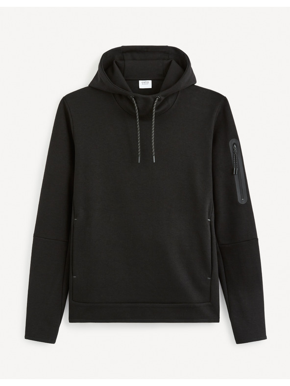 Celio Schwarzer Herren-Kapuzenpullover Celio Geyokecap