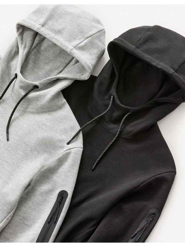 Celio Schwarzer Herren-Kapuzenpullover Celio Geyokecap