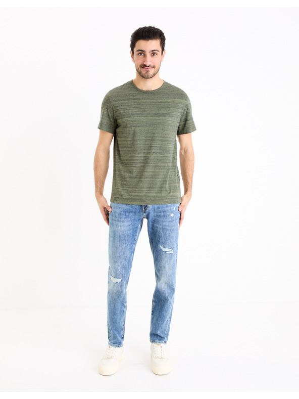 Celio Grün-graues Herren-T-Shirt Celio Gejecte